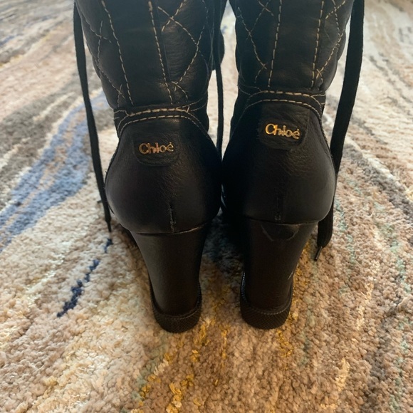 Chloe Sneaker Wedge Black Size 5 - Picture 7 of 11